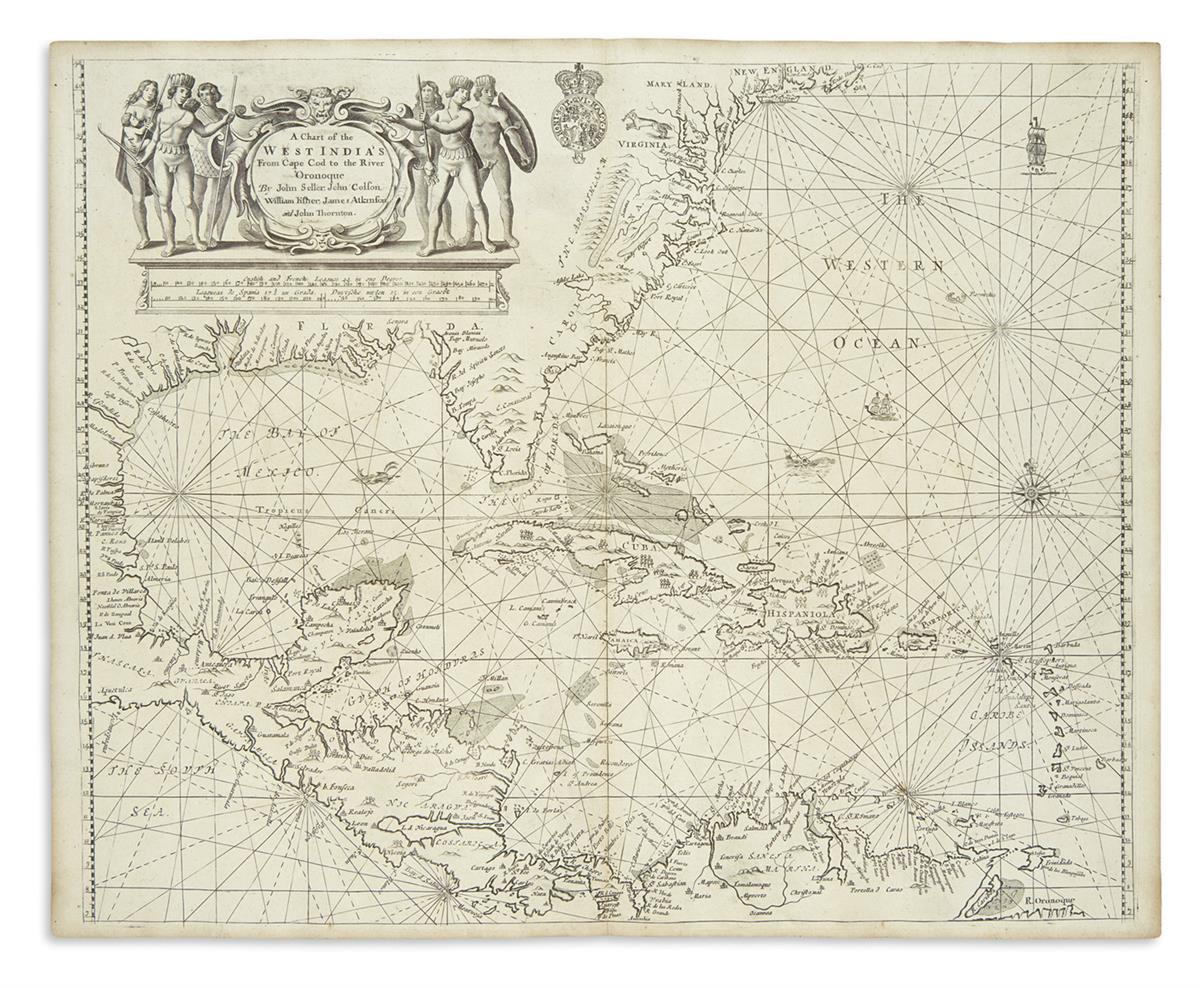(WEST INDIES.) Seller, John; Colson, John; Fisher, William; Atkinson, James; Thornton, John. A Chart of the West Indies